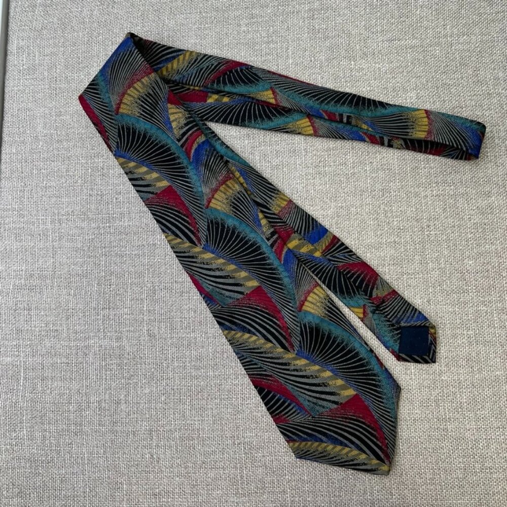 Sartori Tie Men Woven Silk Abstract 58.x4 Jacquard Feather Made In Italy Core Ex